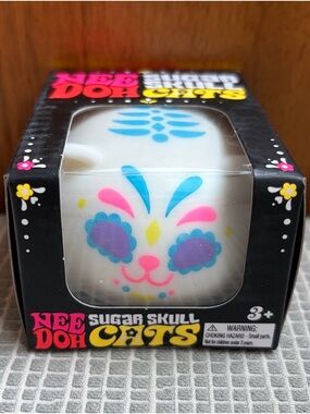 Needoh Blue Sugar Skull Cat NEW IN BOX